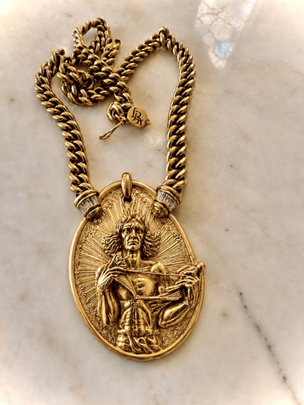 Logan Riese 18K Yellow Gold “Ponderer of Life” Medallion Necklace